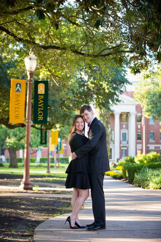 Allison's engagement Baylor University on the walkway portrait