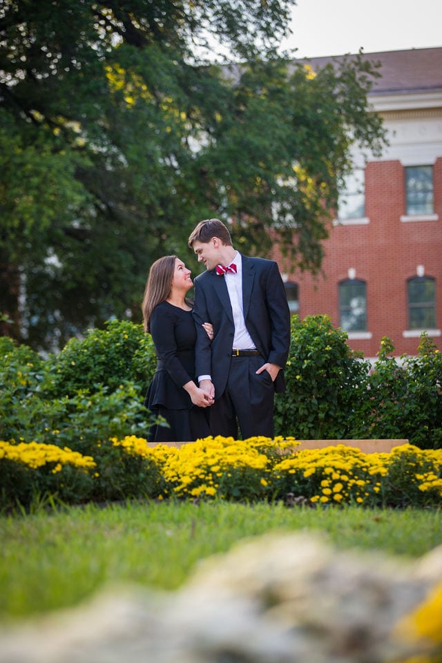 Allison's engagement Baylor University in the flowers