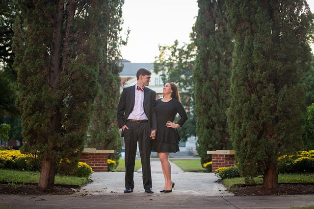 Allison's engagement Baylor University in the trees