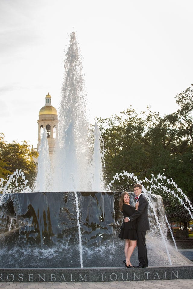 Allison's engagement Baylor University large fountain