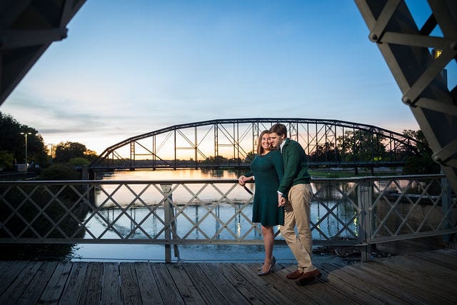 Allison's engagement Baylor University on the bridge in Waco