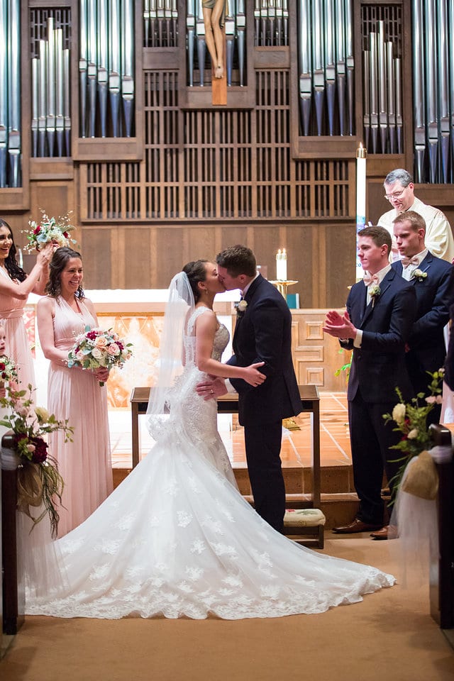 Amberlynn's wedding at The Milestone New Braunfels ceremony kiss