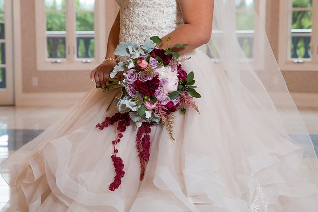 Emilia's Bridal in the ballroom at Castle Avalon bouquet