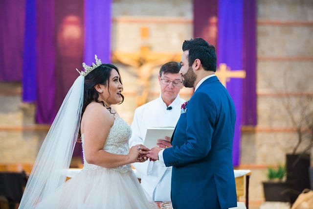 Emilia's wedding at St Francis de Assisi in San Antonio ceremony rings