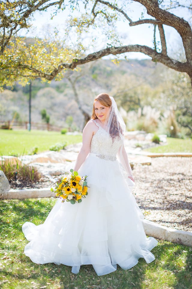 Jamie's Bridal at the Milestone in Boerne top of the spring flowers down