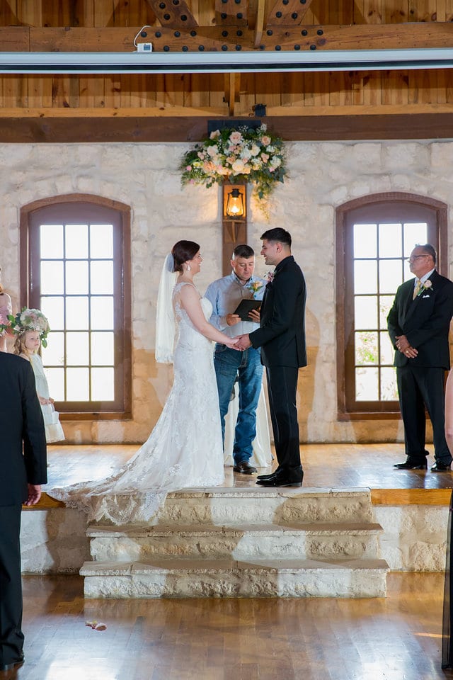 Katie Z wedding at tThe Milestone New Braunfels ceremony vows