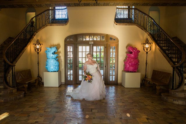 Katie's Bridal session at the McNay under the grand staircase