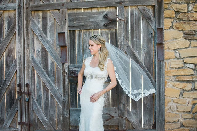 Kimb bridal at Mission San Jose on the wooden doors