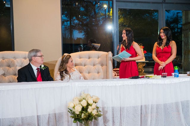 Linda and John's wedding at Silverhorn in San Antonio portrait wedding daughters toast