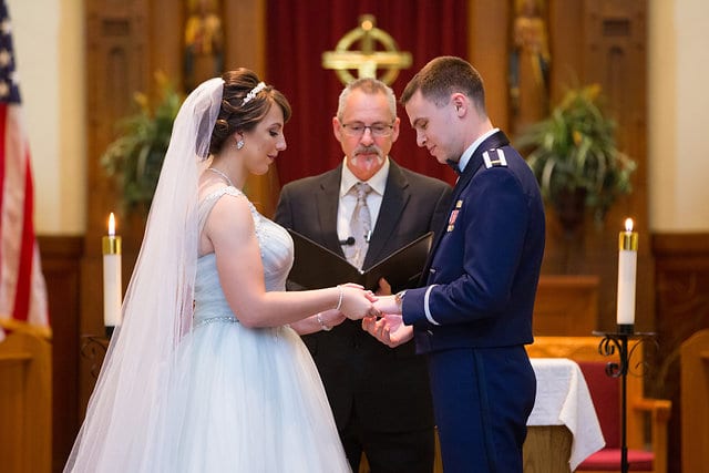 Skye Wedding Randolph Air Force Base Main Chapel ceremony vows