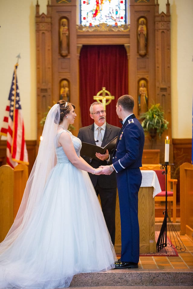 Skye Wedding Randolph Air Force Base Main Chapel ceremony rings
