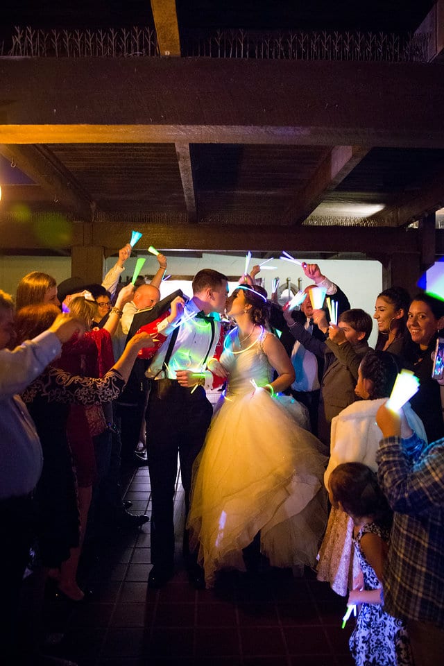 Skye Wedding Randolph Air Force Base Parr Club reception exit kiss