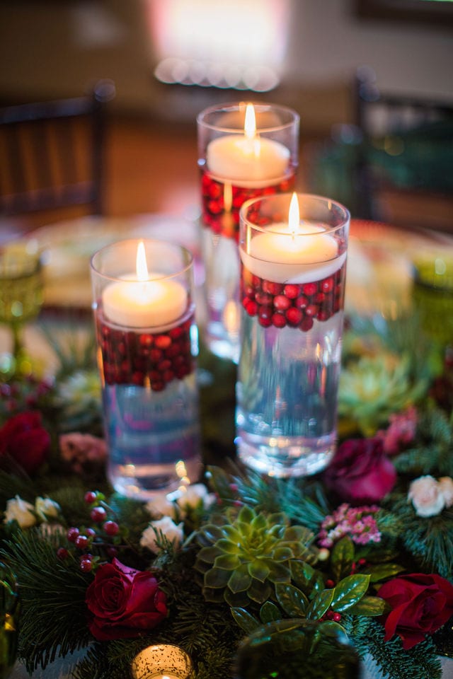 Styled shoot Chandelier of Gruene Christmas candles