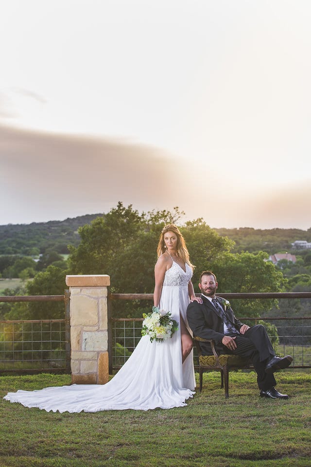 Rafter E Venue styled shoot seated at sunset