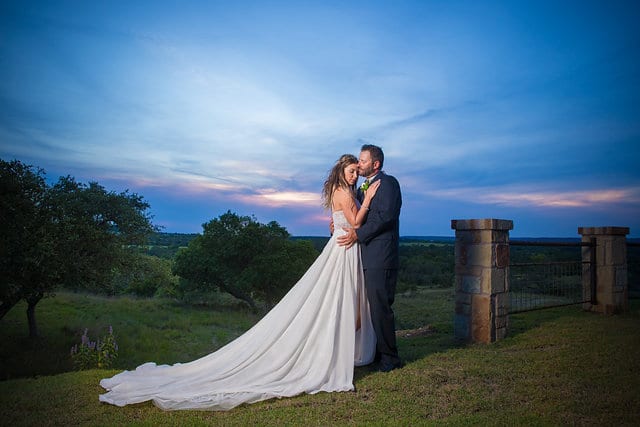 Rafter E Venue styled shoot bride and groom at Sunset