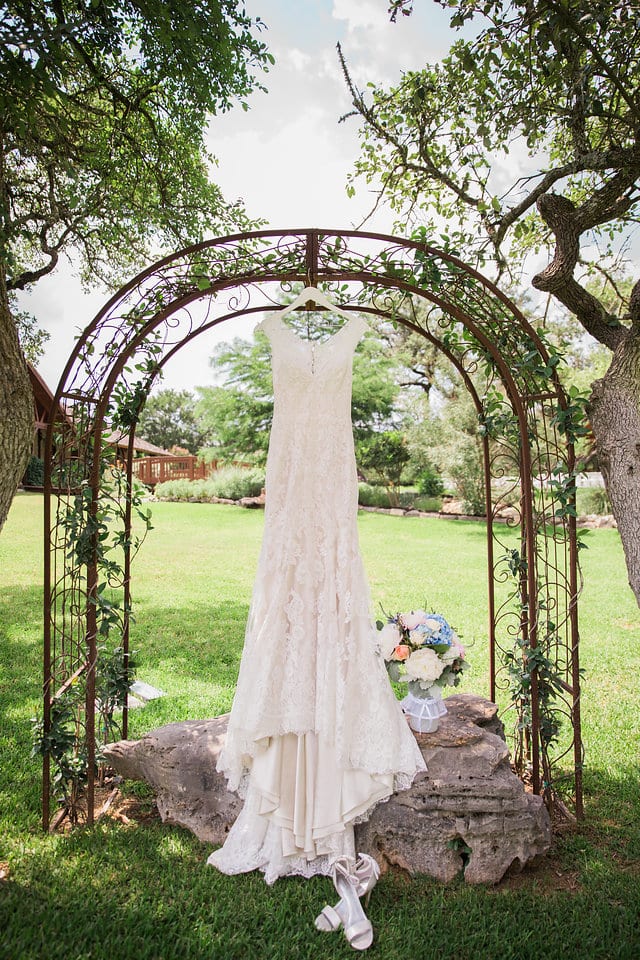 Howard wedding gown on arch