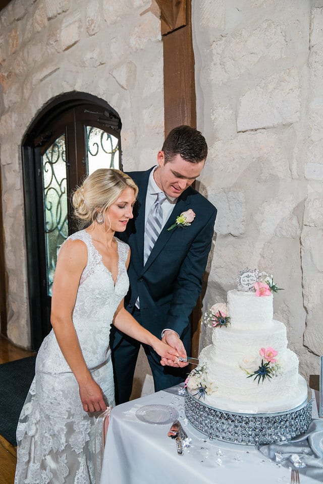 Howard Wedding couple cutting the cake