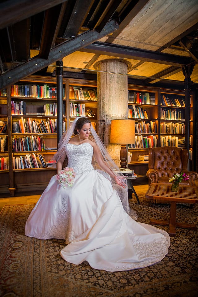 Annette bridal at Hotel Emma in the library under the staircase