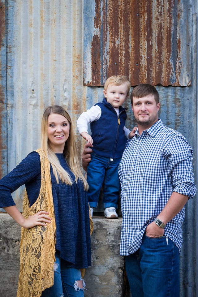 CT engagement session at Gruene with son in the tin wall