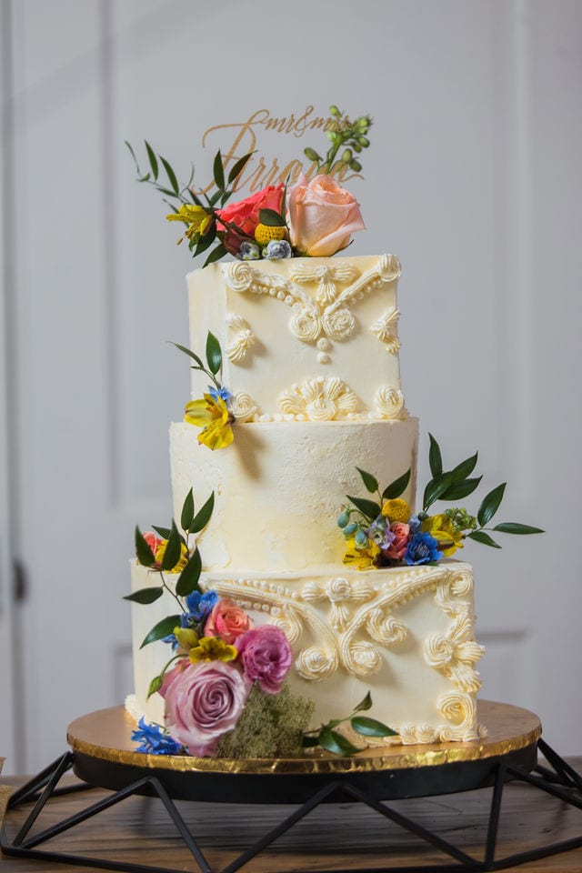 Katie C wedding the MIlestone reception cake