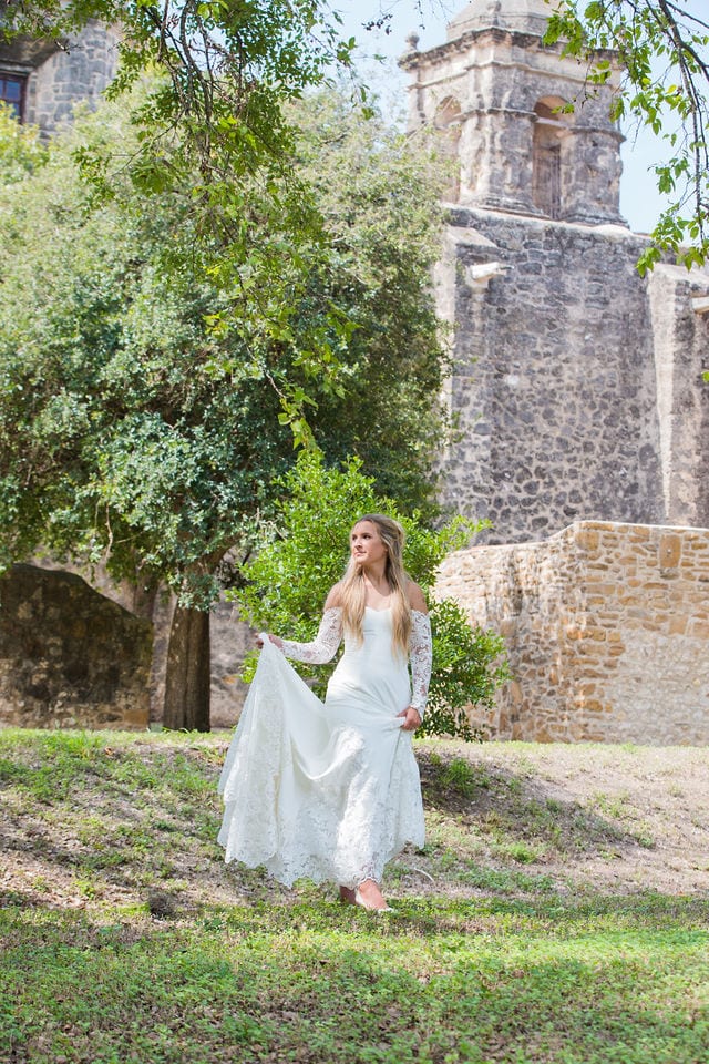 Kelsey's bridal at Mission San Jose WALKING IN THE GRASS