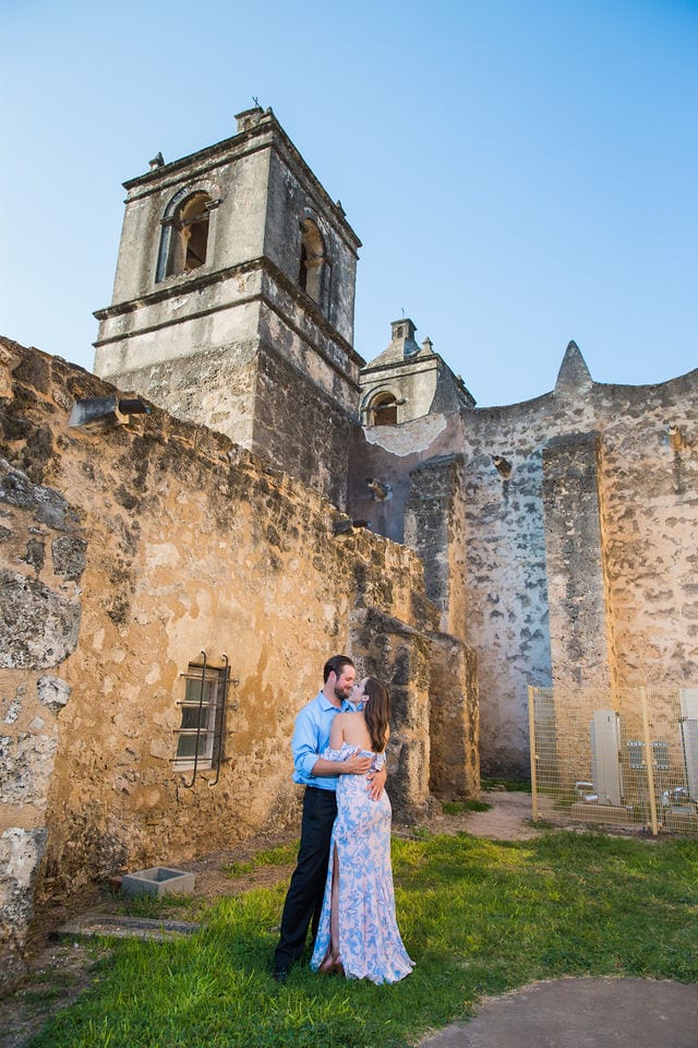 Mary Kate engagement session San Antonio Mission Conception