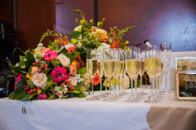 San Antonio riverwalk wedding reception champagne toast