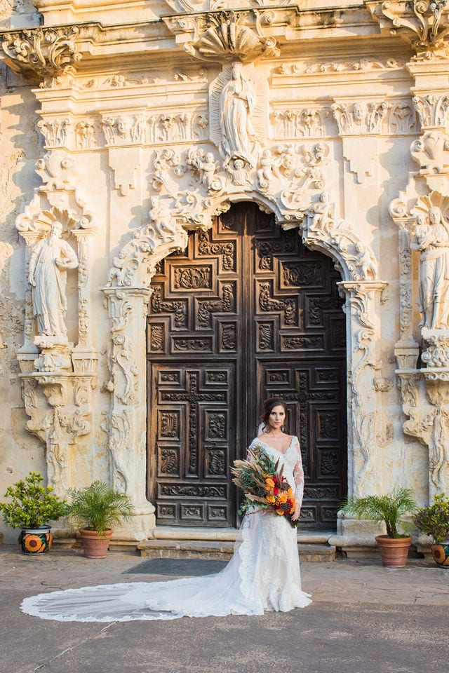 Baleigh Bridal Mission San Jose, San Antonio front doors