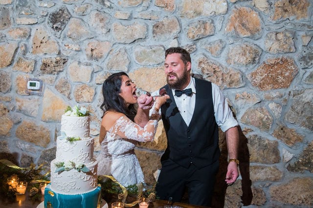 Richards wedding cake feeding at Canyon Springs reception