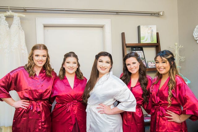 Olympia Hills San Antonio Wedding bridesmaids in robes