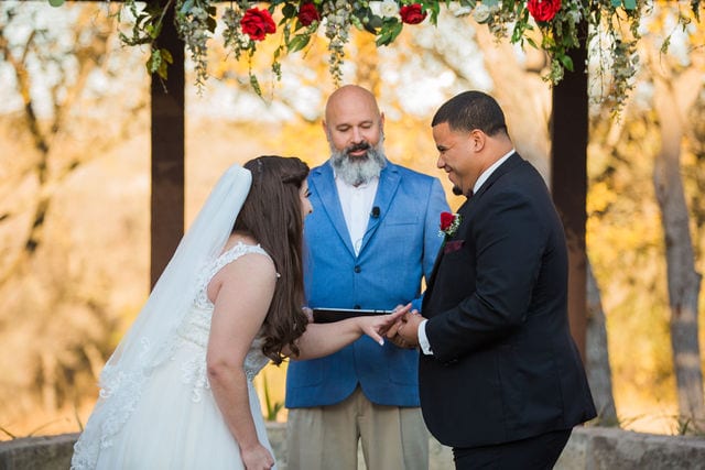 Olympia Hills San Antonio Wedding ceremony ring exchange