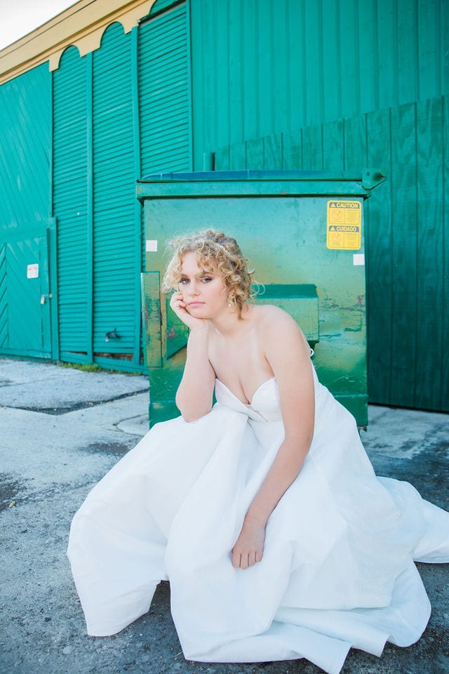 I do the dress I Do bridal gown portrait dumpster