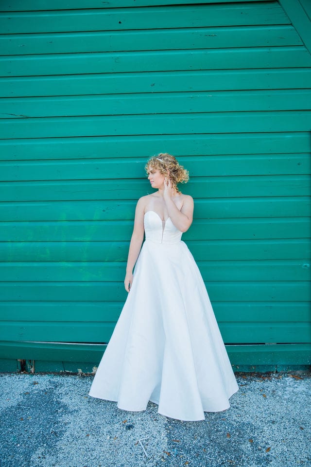 I do the dress I Do bridal gown portrait green wall