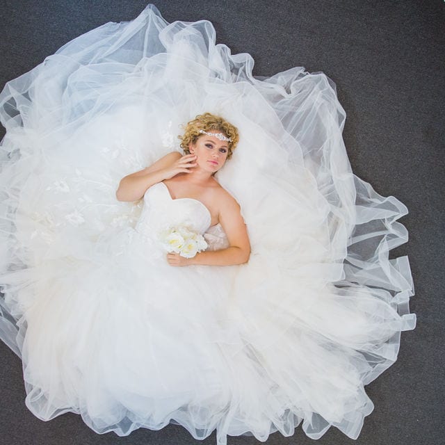 I do the dress I Do bridal gown portrait on the floor