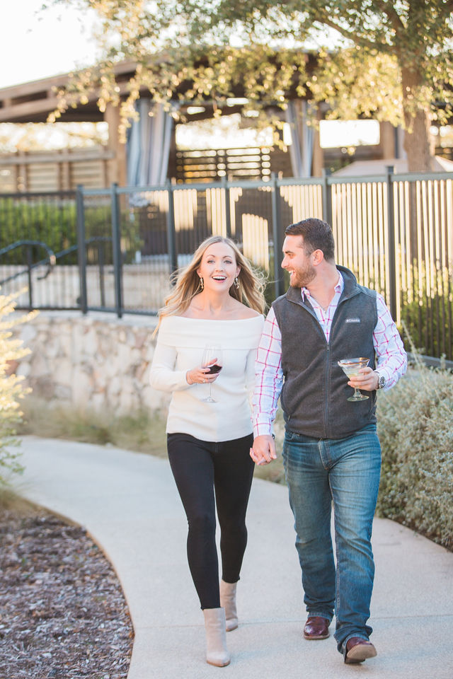 Engagement photography at JW Marriott walking to proposal