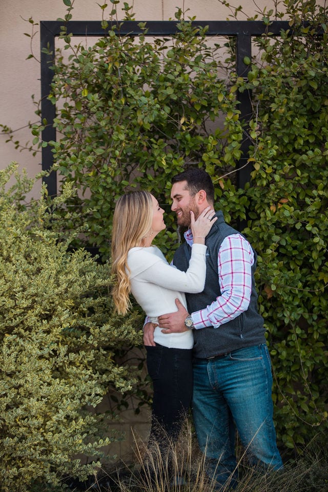 Engagement photography at JW Marriott at the ivy wall