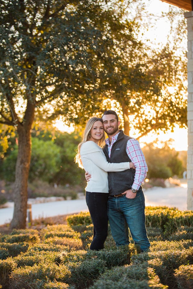 Engagement photography at JW Marriott in the sunset.