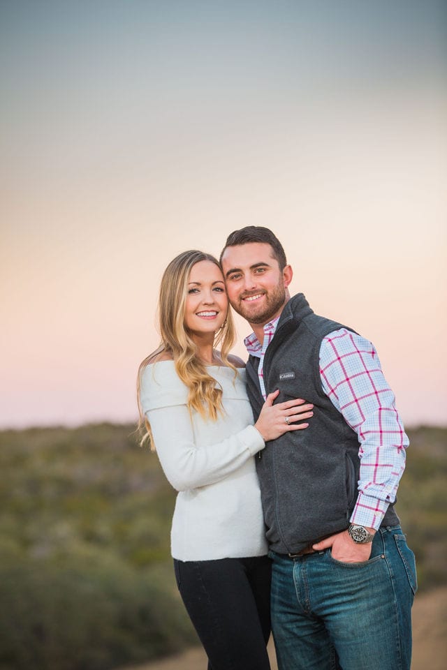 Engagement photography at JW Marriott portrait at the top of the hill at sunset
