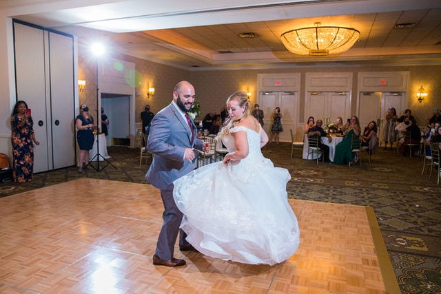 Dancing to the wedding reception at Omni La Mansion, San Antonio