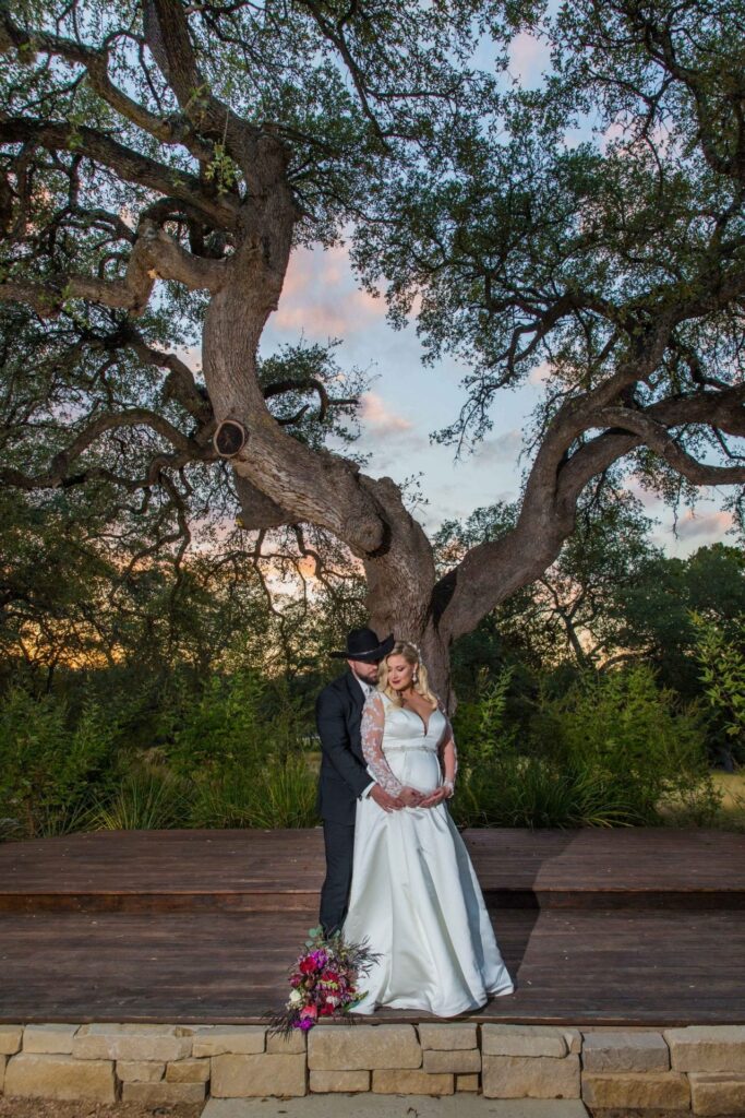 Podraza wedding at park 31 couple sunset portrait at live oak ceremony site