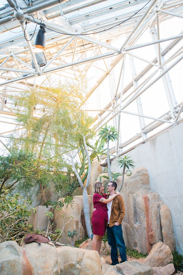 Weber couple in the desert atrium at San Antonio Botanical Gardens portrait
