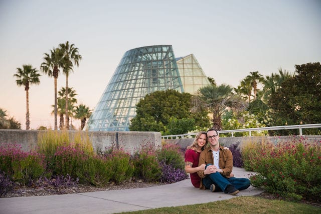 Weber couple on the top at San Antonio Botanical Gardens
