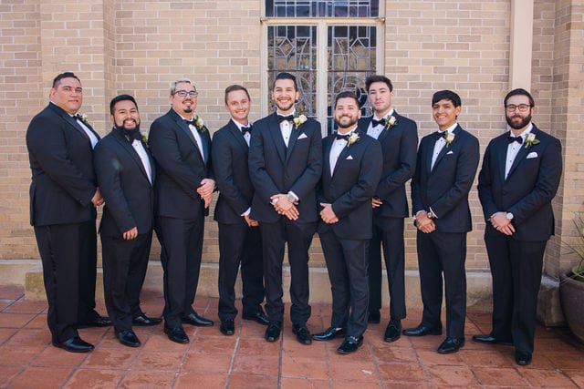 Camille's groomsmen portrait before the wedding at the McNay