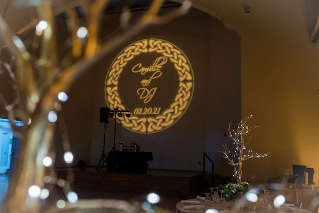 Camille's logo at the McNay wedding reception