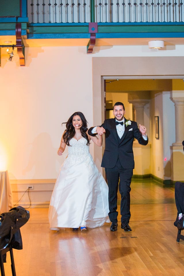 Camille and DJ's entrance at the McNay wedding reception