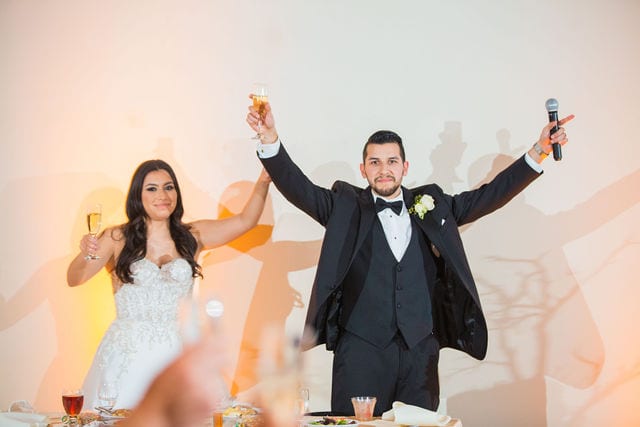 Camille and DJ's toasts at the McNay wedding reception