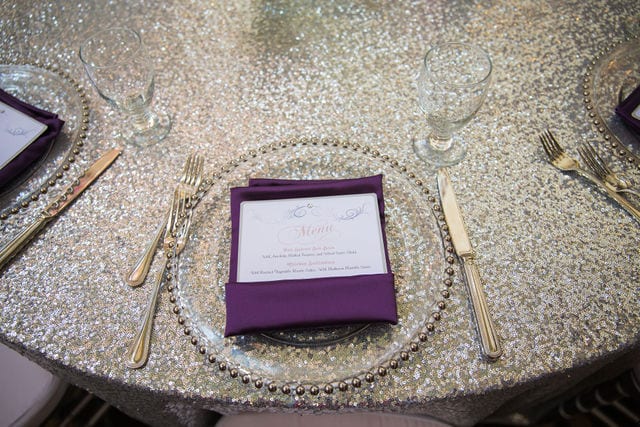 Dominion country club wedding place setting