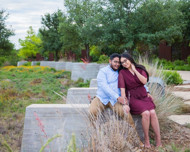 Bethany engagement at Confluence park concrete wall