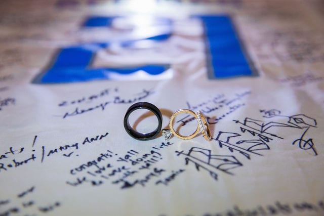 Mariah wedding Chandelier of Gruene rings on jersey