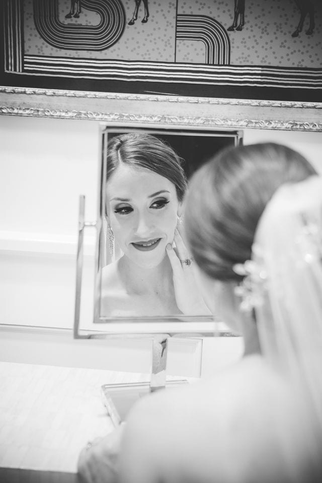 Mary Kate in the mirror bridal at Red Berry Estate